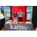 A man and a woman with their booth for Kanso Software.